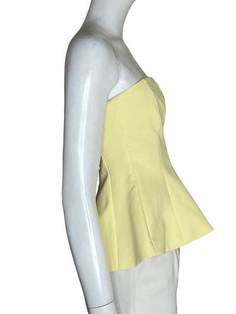 Blusa Zara Strapless Vuelos Amarillo - Talla XS