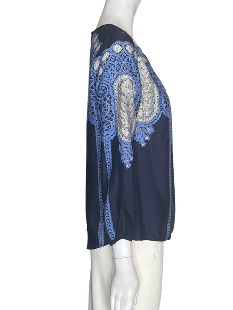 Blusa Collective Concepts Estampado Tejido Azul - Talla XS