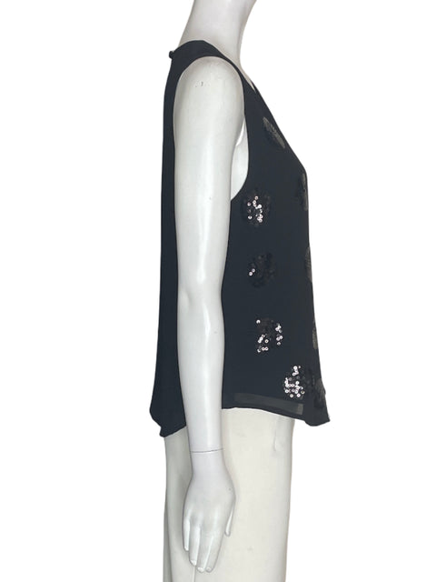 Blusa Naked Zebra Sin mangas Lentejuelas Negro - Talla S