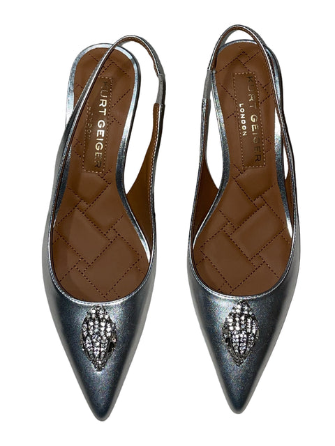 Stiletto Kurt Geiger Belgravia Slimback Pumps Metalizado Plateado - Talla 8.5