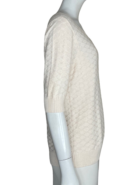 Blusa Ella Moss Punto Cuello v Beige - Talla M