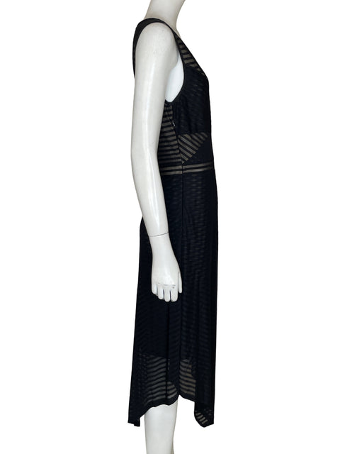 Vestido Bcbg Asimétrico Transparente Negro - Talla M