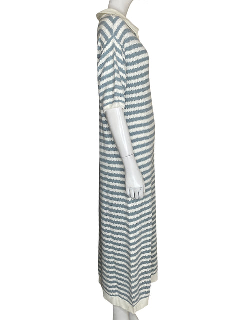 Vestido Miou Muse de Algodón Maxi Rayas Azul - Talla L