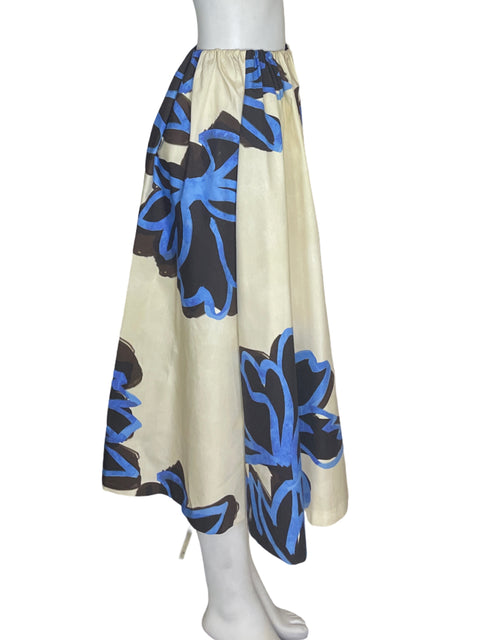 Falda Zara Estampado Floral Azul - Talla S