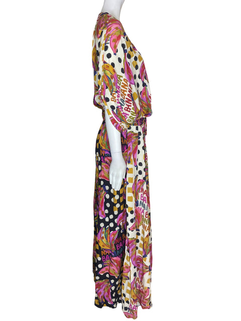 Vestido Tesoro Tps Estampado Cuello v Rosado - Talla L