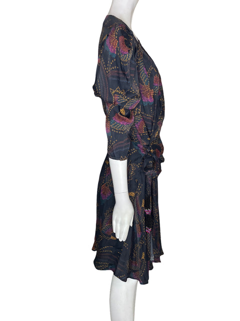 Vestido Farm Estampado Abullonado Negro - Talla L