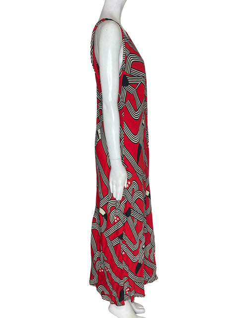 Vestido Farm de Viscosa Estampado Maxi Rojo - Talla XL