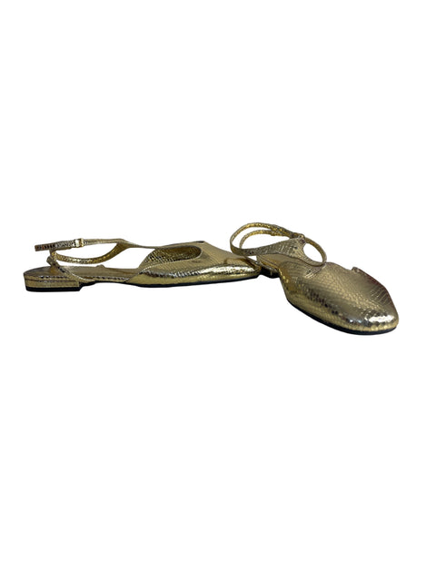 Zapato Zara Punta cerrada Tiras Dorado - Talla 41