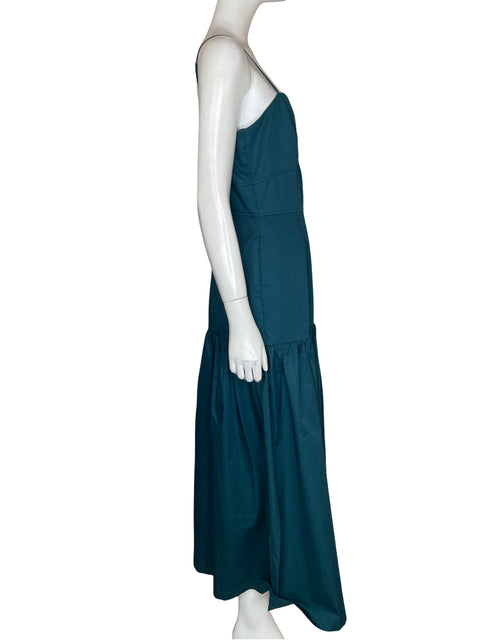 Vestido Ina de Algodón Midi Plisado Verde - Talla L