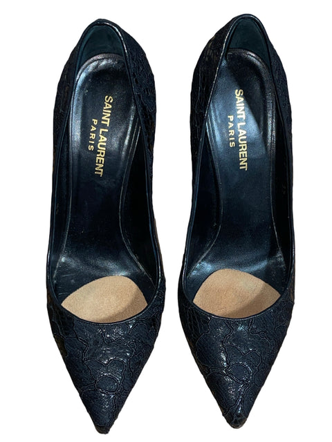 Stiletto Saint Laurent Encaje Negro - Talla 39