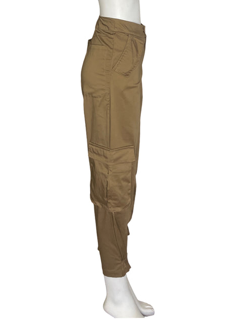 Pantalón Adriana Fernandez Cargo Ajustado Marrón - Talla S
