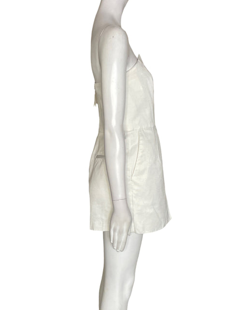 Romper Topshop Strapless Liso Blanco - Talla 40
