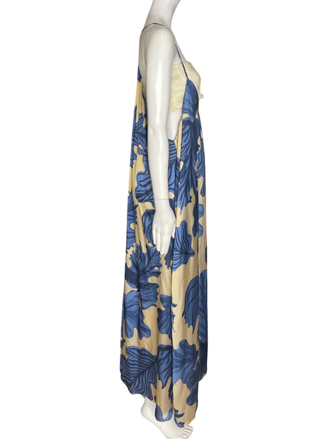 Vestido Mía De Dios Tiras Estampado Azul - Talla XS