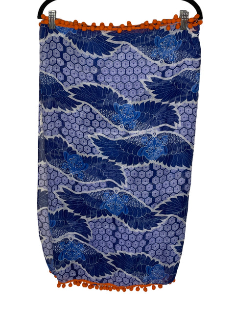 Bufanda Tesoro Tps Flecos Transparente Azul - Talla U