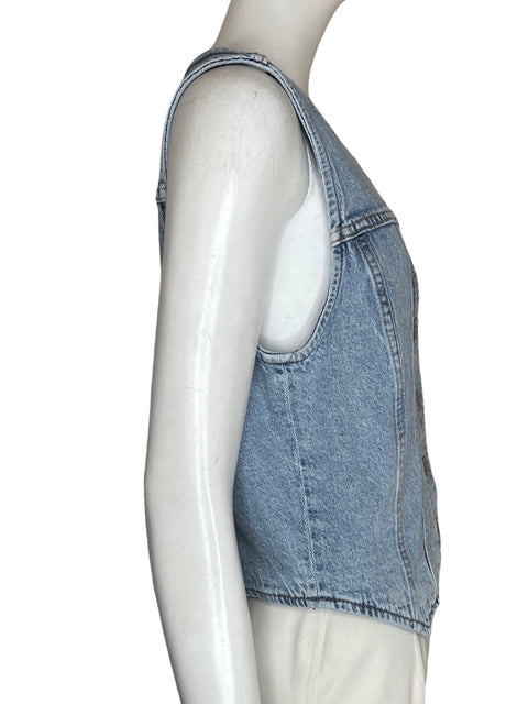 Chaleco Pistola de Algodón Cuello v Azul - Talla M