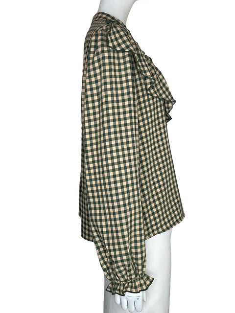 Camisa Zara de Viscosa Estampado Cuadros vichy Verde - Talla L