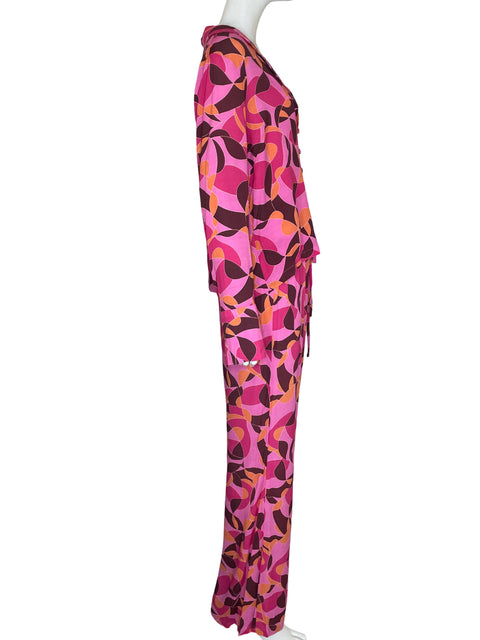 Conjunto Charlie Holiday de Viscosa Cuello v Estampado Rosado - Talla M