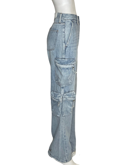 Jean Pistola de Algodón Cargo Azul - Talla 26