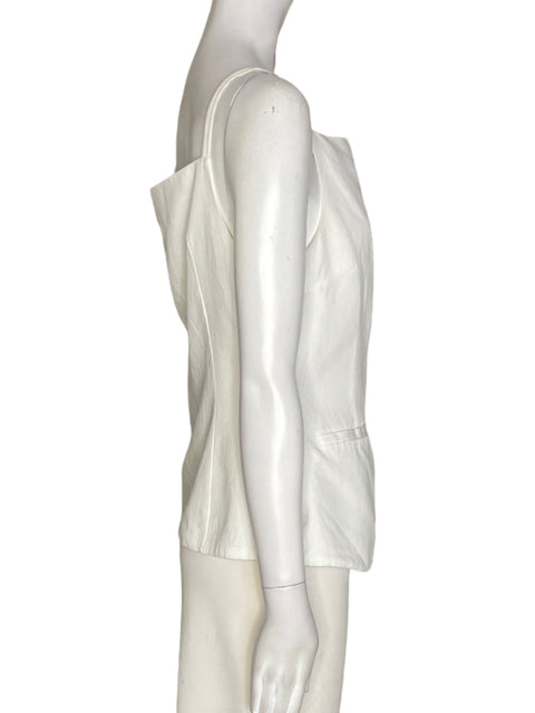 Blusa Zara Tiras Suelto Blanco - Talla M