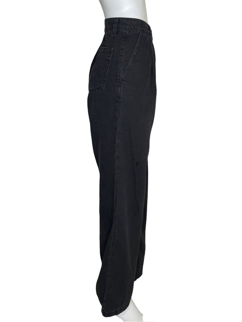 Jean Mango de Algodón Wide-leg Negro - Talla 38