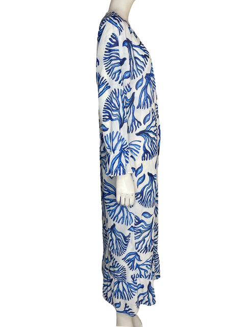 Salida De Baño Aguamaría Estampado Azul - Talla U