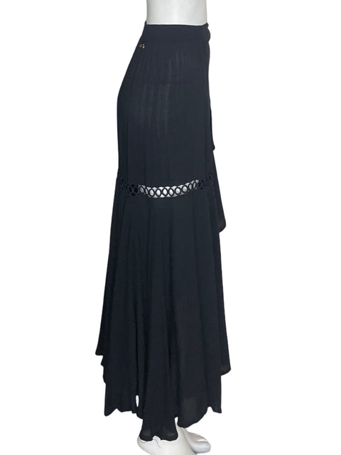 Falda Milonga Cruzado Liso Negro - Talla S