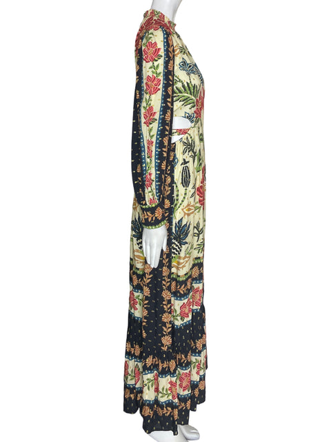 Vestido Farm de Algodón Estampado Cut-out Azul - Talla S