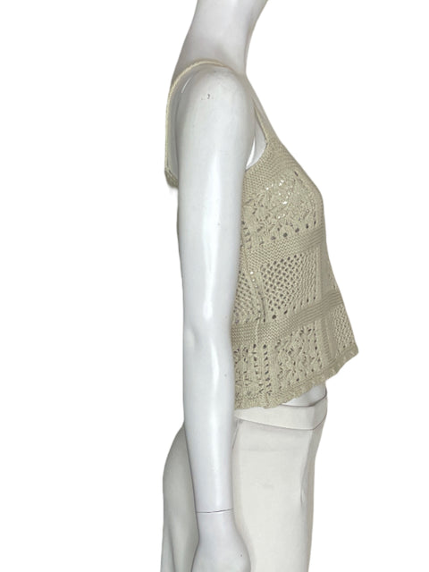 Blusa Portsaid Sin mangas Tejido Beige - Talla 42