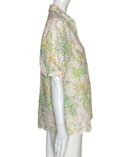 Blusa Umgee Estampado Abullonado Beige - Talla S