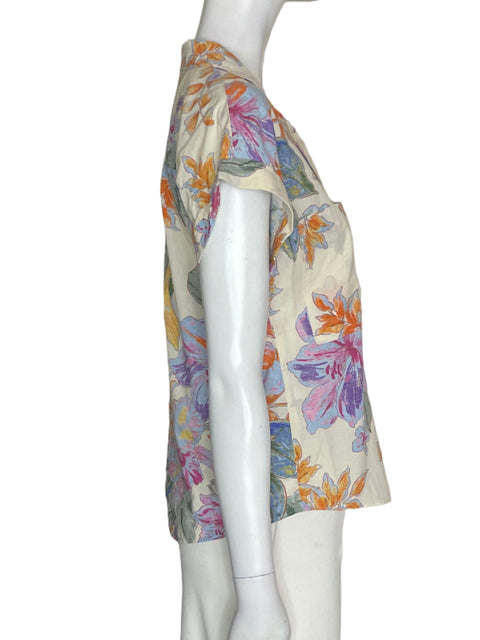 Blusa Mng Estampado Floral Naranja - Talla XS