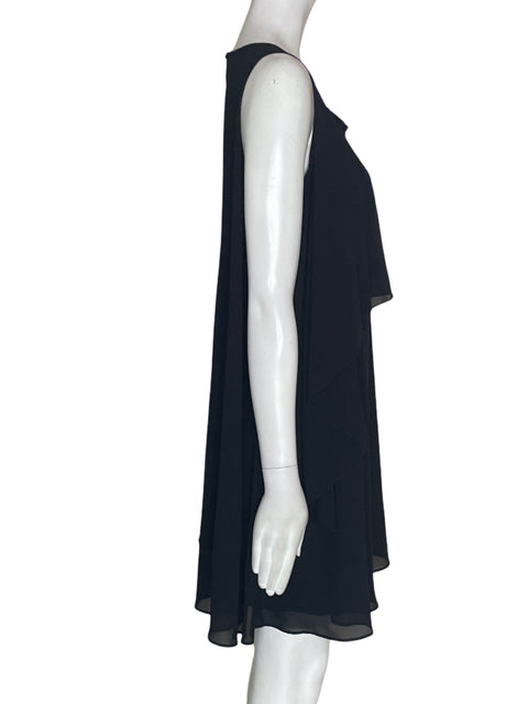 Vestido Motivi Ruchas Suelto Negro - Talla S