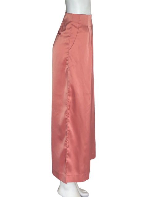 Pantalón Glam Palazo Recto Rosado - Talla L