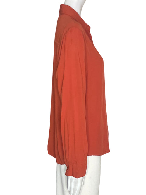Camisa Olea de Viscosa Manga larga Botones Naranja - Talla M