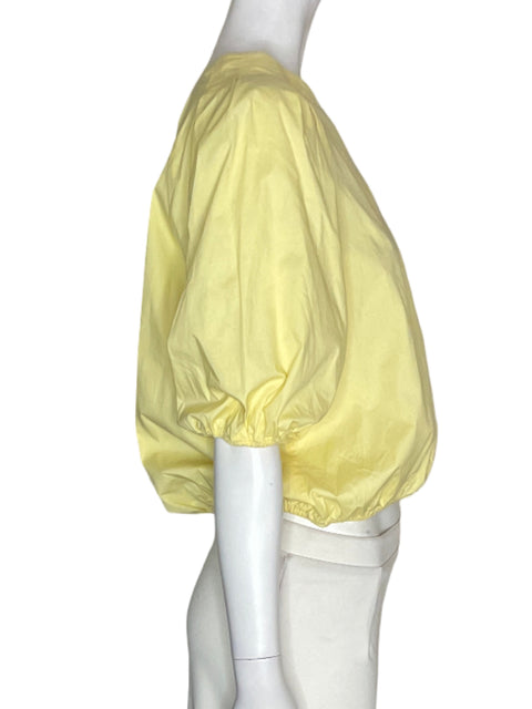Blusa Kenneth Cole Liso Abullonado Amarillo - Talla M