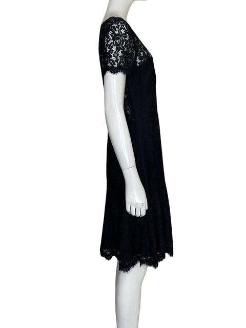 Vestido Diane Von Furstenberg Midi Encaje Negro - Talla 6
