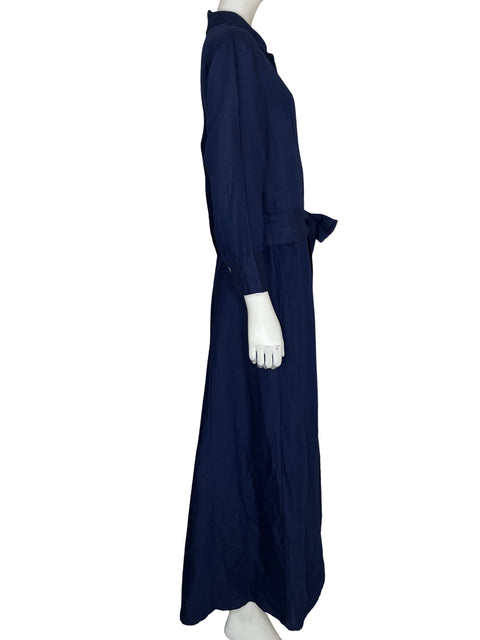Vestido Boston Proper de Lino Maxi Manga larga Azul - Talla M