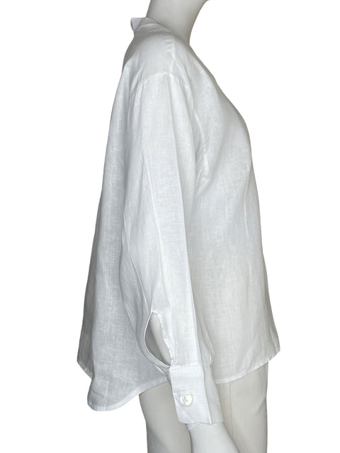 Blusa Cala de Lino Manga larga Asimétrico Blanco - Talla XS