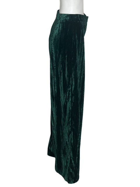 Pantalón Lucy Paris Terciopelo Palazo Verde - Talla S