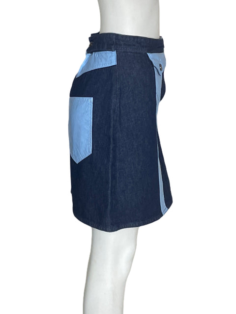 Falda Bimba Y Lola Bolsillo Corte a Azul - Talla 36