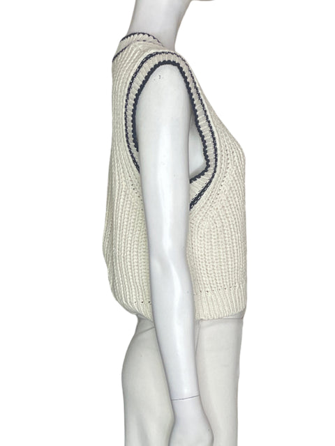 Blusa Ese Ese de Algodón Tejido Sin mangas Blanco - Talla 0
