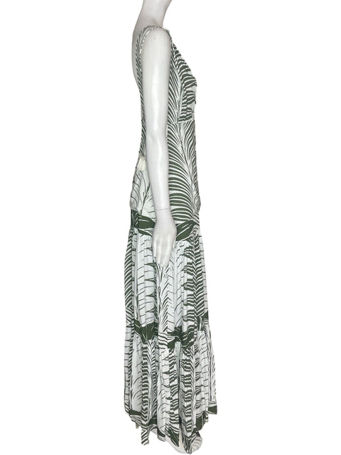 Vestido Palmacea Estampado Tiras Verde - Talla S