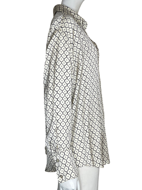 Blusa Zara Satinado Estampado Blanco - Talla L