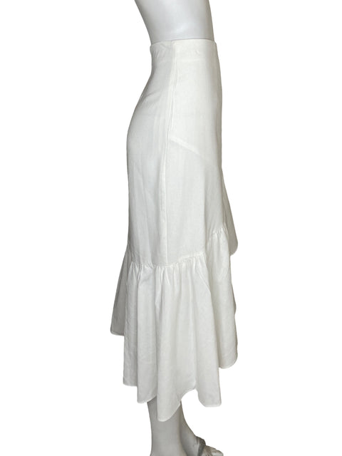 Falda Mustard Seed de Viscosa Cruzado Vuelos Blanco - Talla L