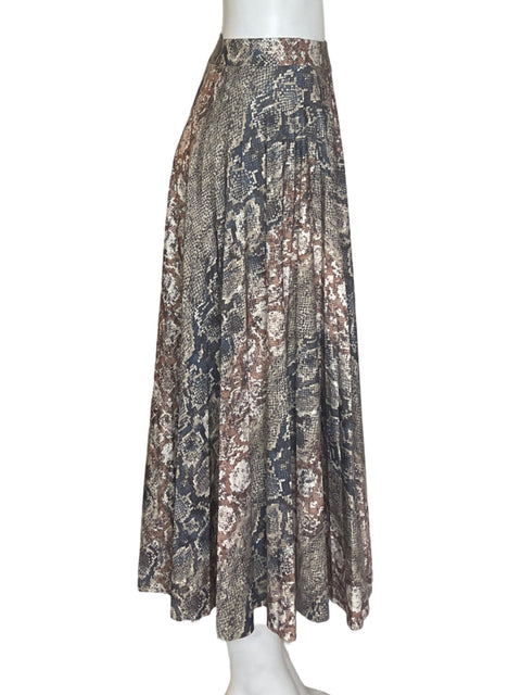 Falda Next Estampado Maxi Marrón - Talla 8