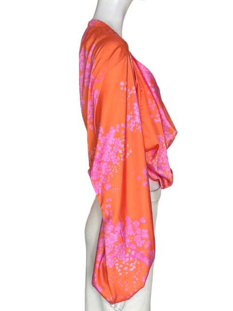 Blusa Hipnos Cuello v Estampado Naranja - Talla L