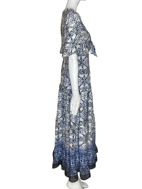 Vestido Taylor Estampado Maxi Azul - Talla 4