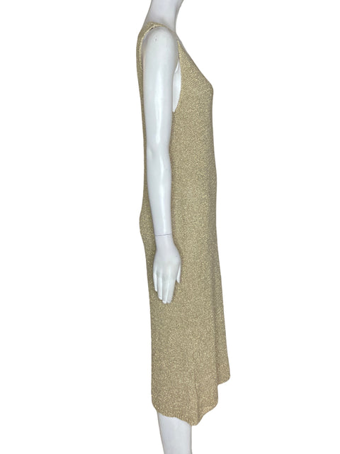 Vestido Yunika de Algodón Ajustado Sin mangas Beige - Talla S