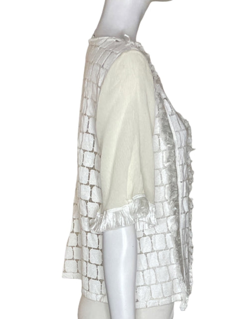 Blusa Alexis Flecos Manga corta Beige - Talla XS