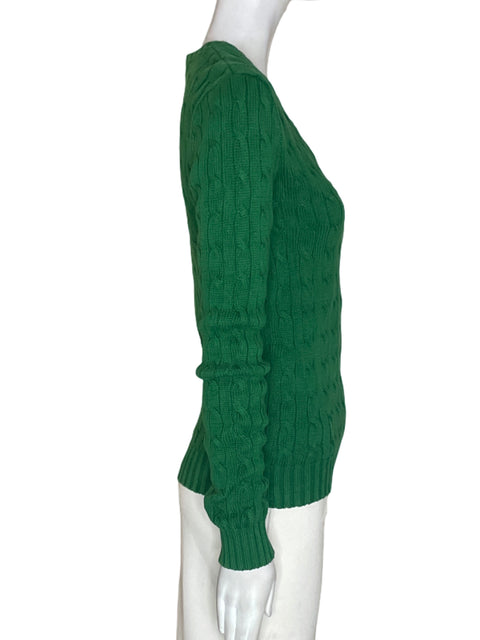 Camiseta Ralph Lauren de Algodón Cuello v Tejido Verde - Talla S