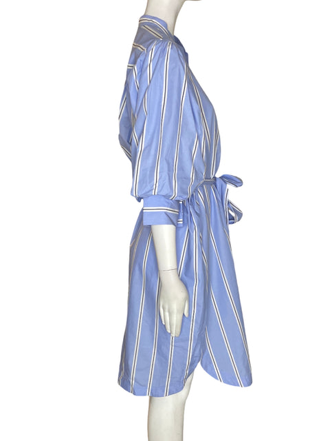 Vestido Zara Midi Rayas Azul - Talla XS